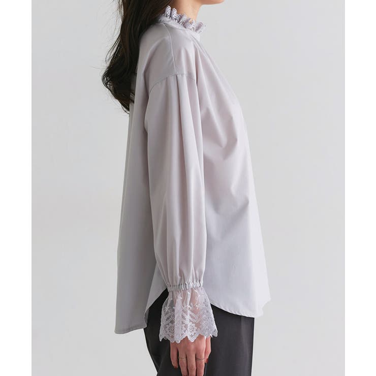 襟袖レースブラウス ブラウス レース | Pierrot | 詳細画像8 