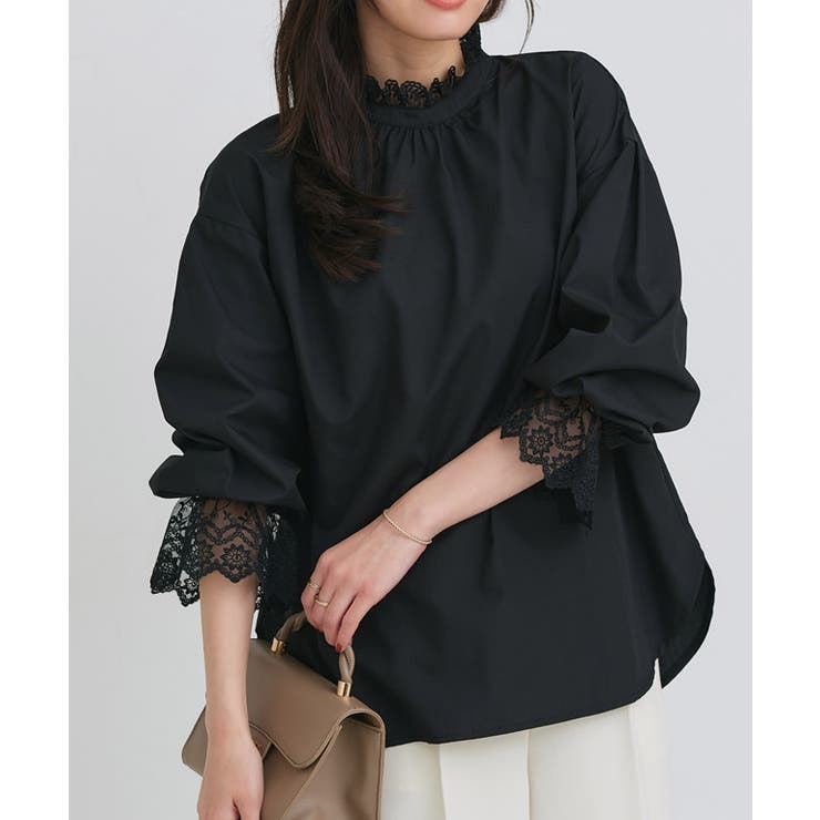 襟袖レースブラウス ブラウス レース | Pierrot | 詳細画像25 