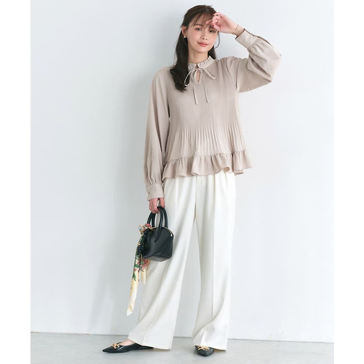 消しプリーツフリルネックブラウス フリル 上品 | Pierrot | 詳細画像24 