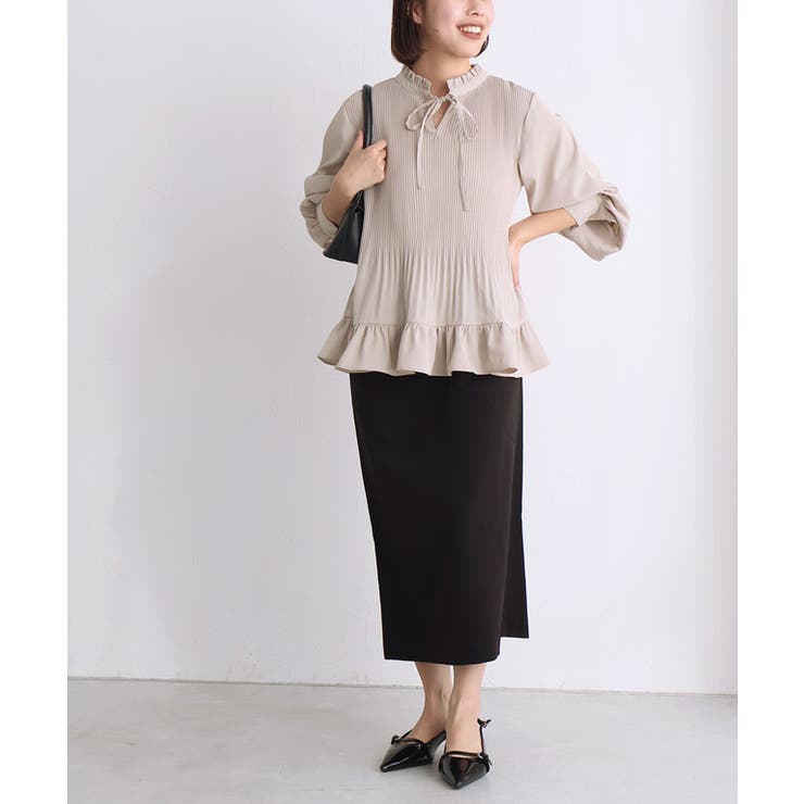 消しプリーツフリルネックブラウス フリル 上品 | Pierrot | 詳細画像30 