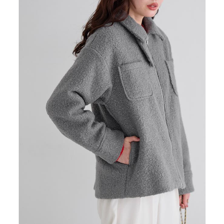 チャコール | ブークレステンカラーミドル丈コート コート ミドル丈 | Pierrot