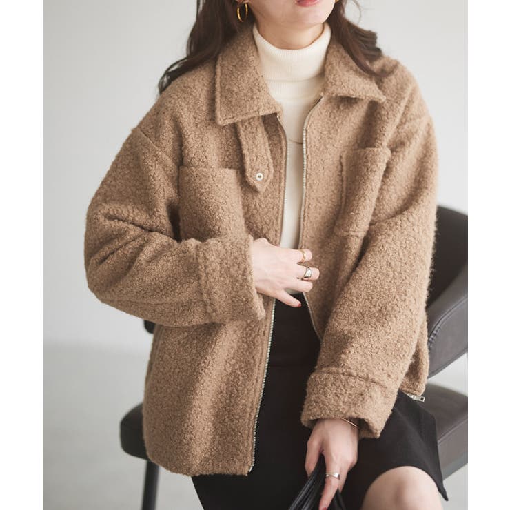 キャメル | ブークレステンカラーミドル丈コート コート ミドル丈 | Pierrot