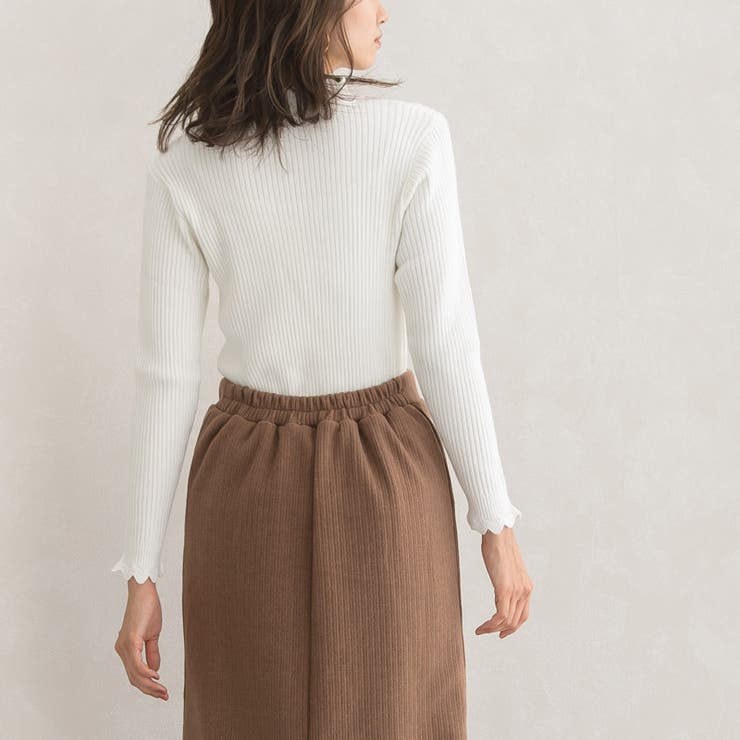 スカラップリブニット ニット リブニット リブ ケーブルニット