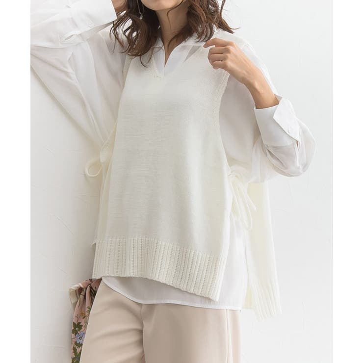 サイドリボンニットベスト サマーニット ノースリーブ ニットベスト 品番 Prtw Pierrot ピエロ のレディース ファッション通販 Shoplist ショップリスト