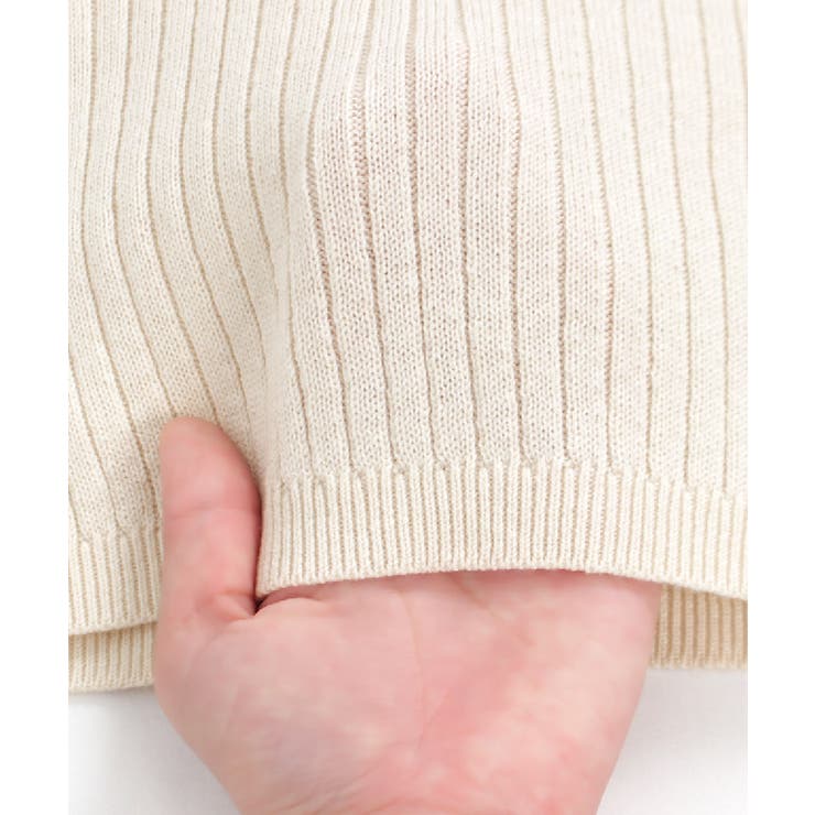 選べるネック綿混半袖リブニット リブニット セーター ニット Vネック ボート | Pierrot | 詳細画像11
