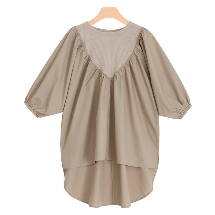 グレージュ | ドッキングギャザーブラウス ブラウス ドッキング ギャザー | Pierrot