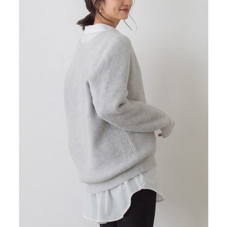 ふんわりシャギーVネックオーバーニット | Pierrot | 詳細画像7 