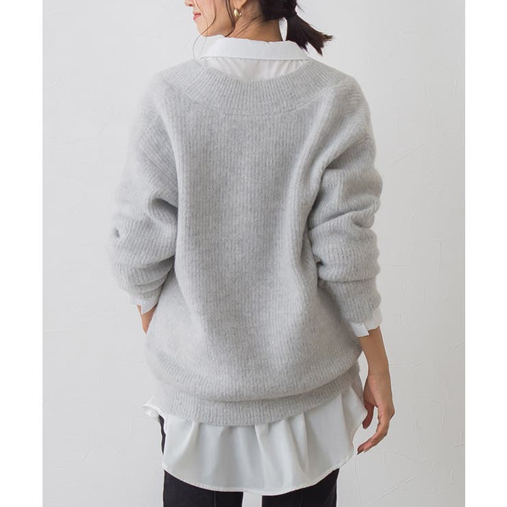 ふんわりシャギーVネックオーバーニット | Pierrot | 詳細画像8 