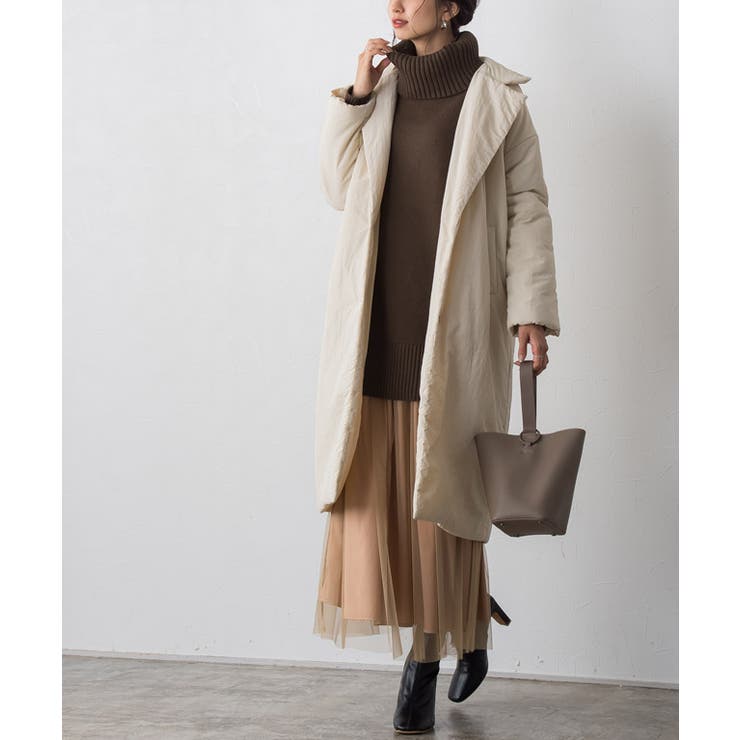 FLOOR 売れ筋商品|||フロア ニット&セーター アウター レディース Turtlenecks Brown 綿混タートルネックチュニックニット ニット セーター