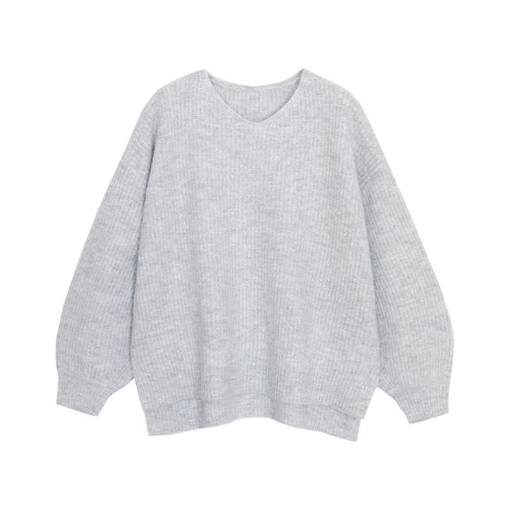 杢ライトグレー | 選べるふんわりウォッシャブルボリューム袖ニット ニット セーター | Pierrot