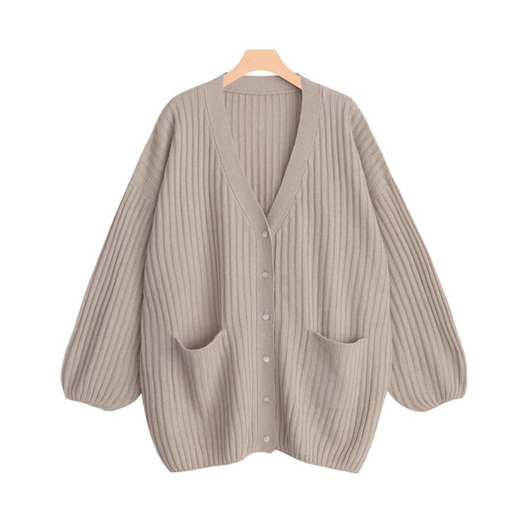 グレージュ | リラクシーリブニットカーディガン カーディガン カーデ ニット | Pierrot
