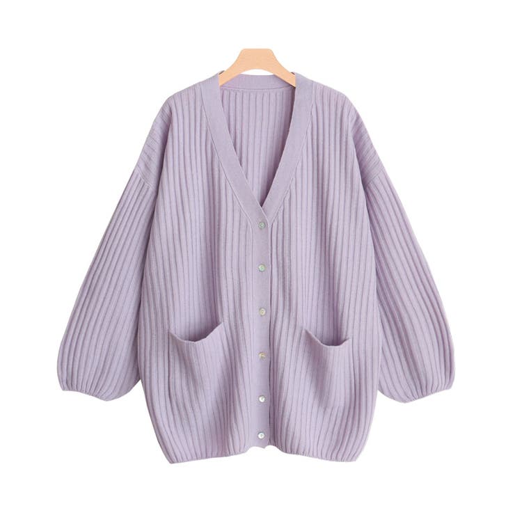 ペールパープル | リラクシーリブニットカーディガン カーディガン カーデ ニット | Pierrot