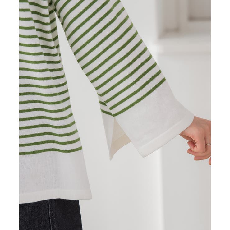 オーバーサイズボーダーニット ニット ボーダー | Pierrot | 詳細画像5 