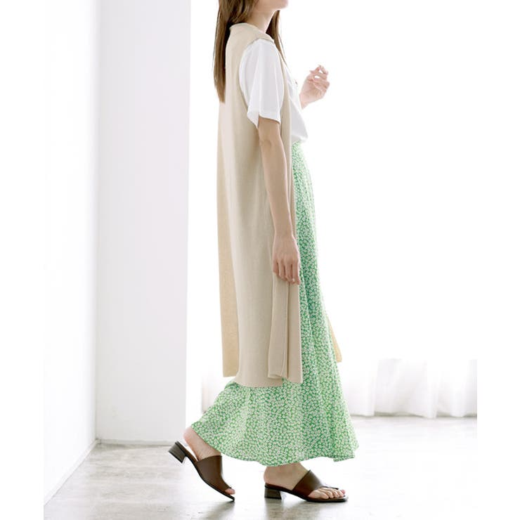 麻混ロングジレ ジレ ロング[品番：PRTW0003636]｜Pierrot