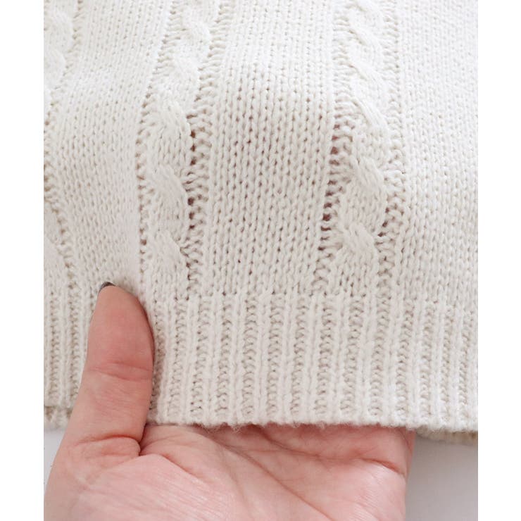 ケーブル柄深Vネックニット ニット セーター | Pierrot | 詳細画像8 