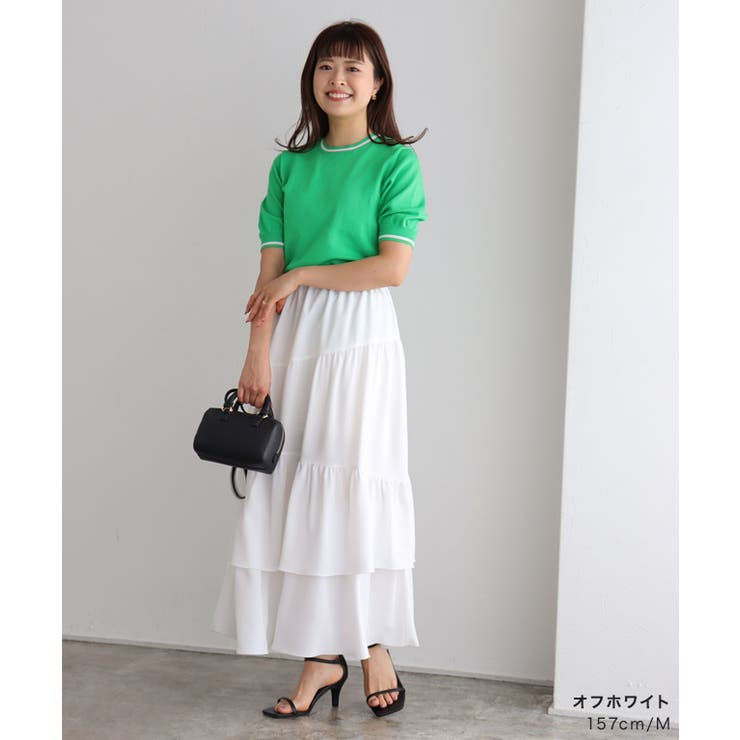 アシンメトリーティアードスカート スカート トレンド[品番