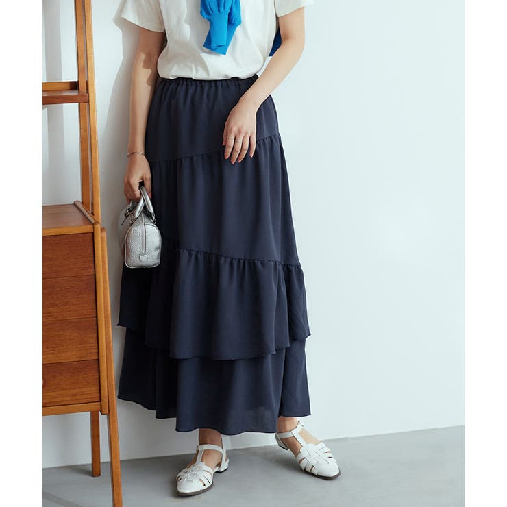 アシンメトリーティアードスカート スカート トレンド[品番