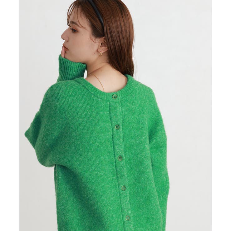 杢グリーン | ウォッシャブル2wayニットカーディガン カーディガン ニット | Pierrot
