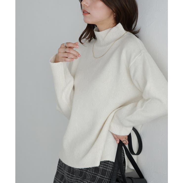 アイボリー | ウールライクハイネックニット ニット ハイネック | Pierrot