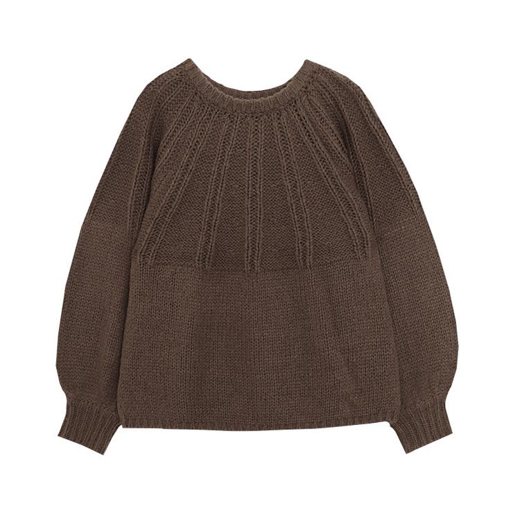 ブラウン | バックリボンデザインニット ニット バックリボン | Pierrot