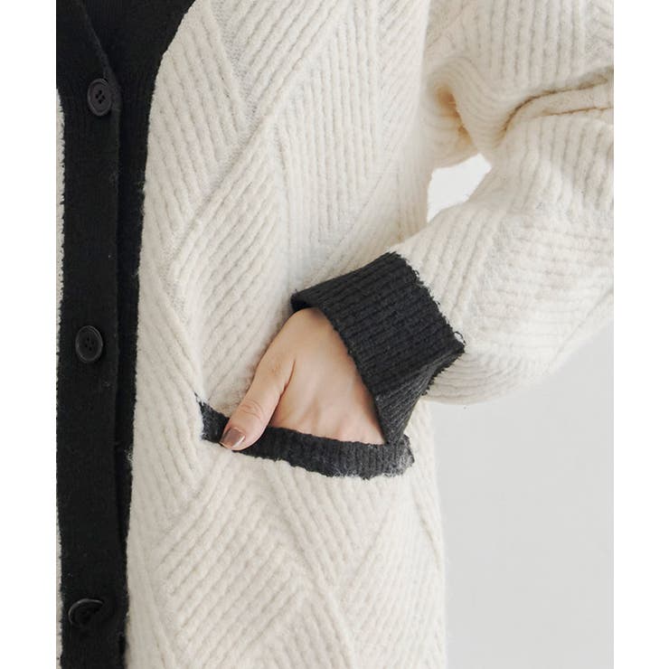 ダイヤ柄配色カーディガン カーディガン ニット | Pierrot | 詳細画像5 