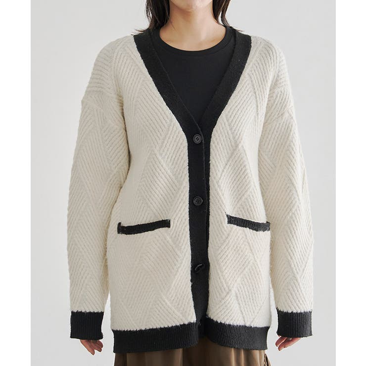 ダイヤ柄配色カーディガン カーディガン ニット | Pierrot | 詳細画像6 