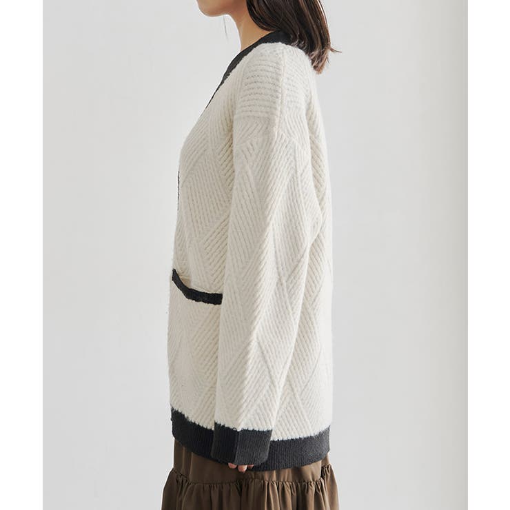 ダイヤ柄配色カーディガン カーディガン ニット | Pierrot | 詳細画像7 