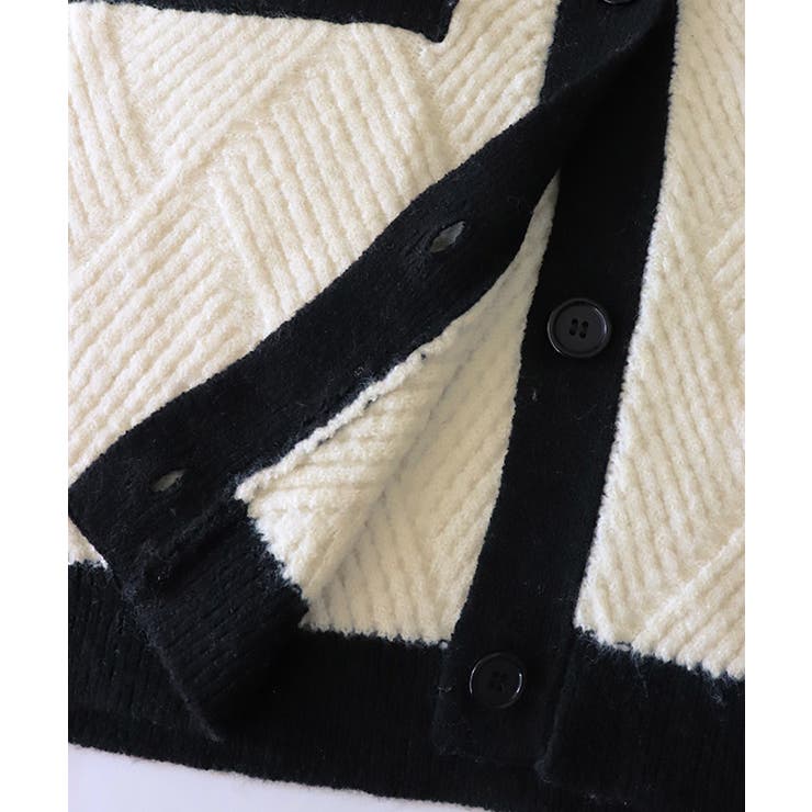 ダイヤ柄配色カーディガン カーディガン ニット | Pierrot | 詳細画像9 