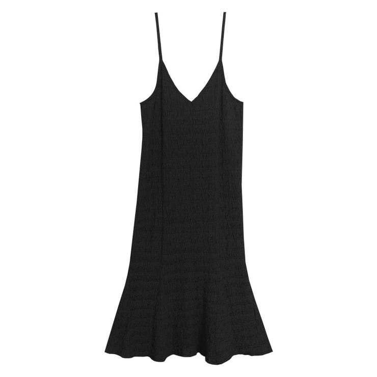 ブラック | ふくれジャカードカットソーキャミワンピース キャミワンピ ワンピース | Pierrot