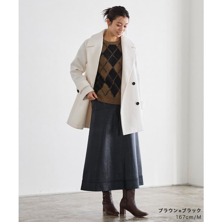 モヘアタッチアーガイルニット ニット アーガイル柄[品番