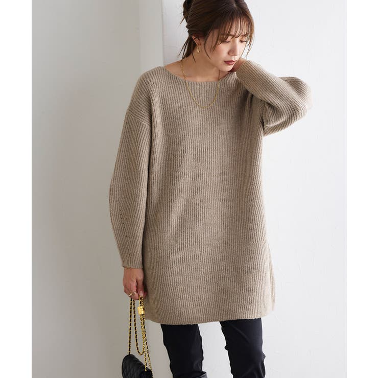 SinceThen キュート透かし彫 ニットワンピース ショート 冬beige SinceThen キュート透かし彫 ニットワンピース ショート 冬beige