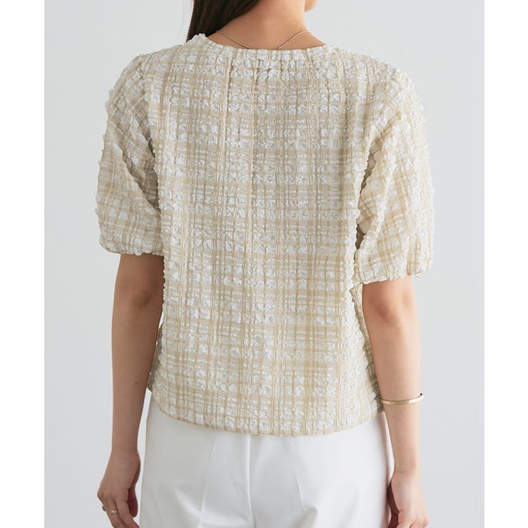 ボリュームスリーブチェック柄ブラウス ブラウス ボリューム袖 | Pierrot | 詳細画像8 