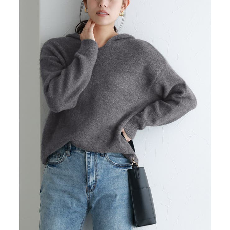入手困難 ellesse PENGUIN ニットフーディー ふんわりシャギーニットフーディー ニット フーディー[品番