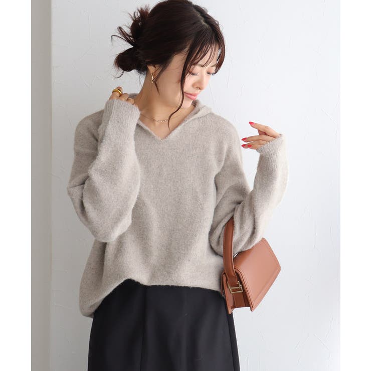 入手困難 ellesse PENGUIN ニットフーディー ふんわりシャギーニットフーディー ニット フーディー[品番