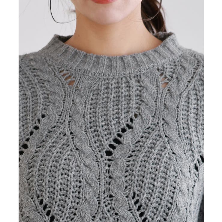 ケーブル透かし編みニット ケーブル 透かし編み | Pierrot | 詳細画像4 