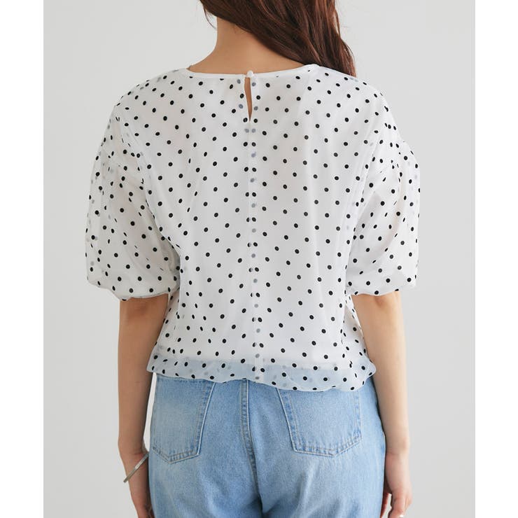 美品 ヨリ ビッグカラー フロッキー 半袖ブラウス ドット襟 ブラック 黒 美品】yori フロッキードットカラーtee 黒色 - メルカリ