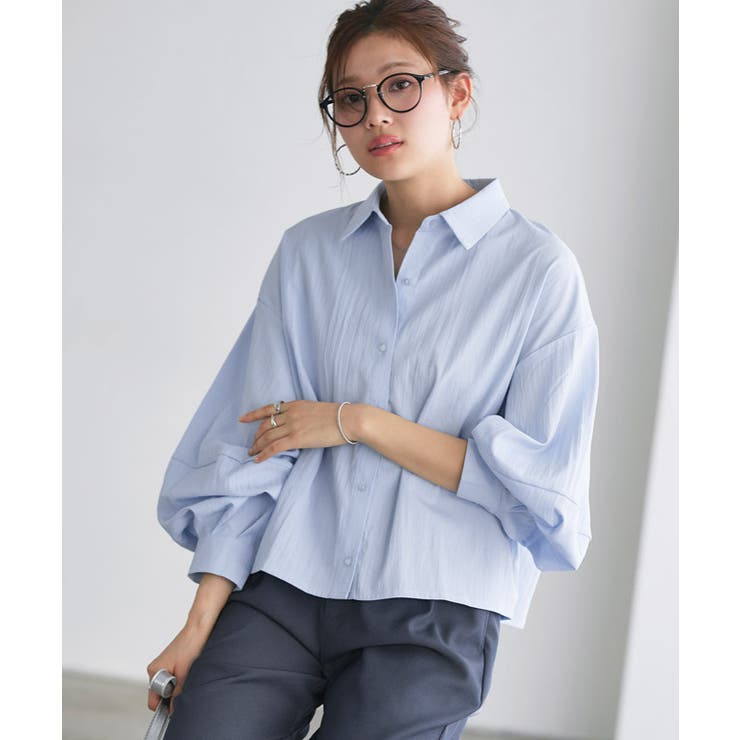 【UVケア】ランタンボリュームショートシャツ シャツ 構築袖 | Pierrot | 詳細画像15 