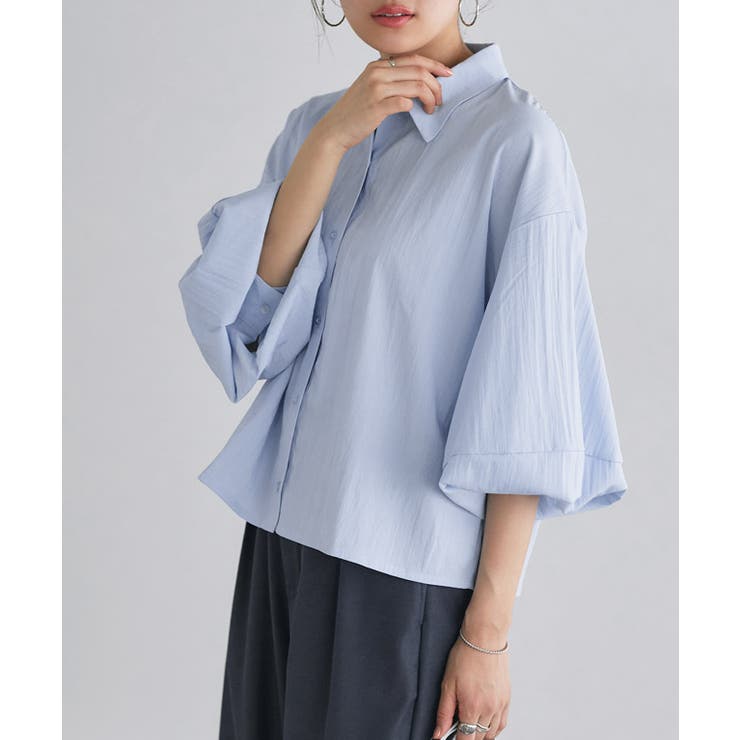 【UVケア】ランタンボリュームショートシャツ シャツ 構築袖 | Pierrot | 詳細画像20 