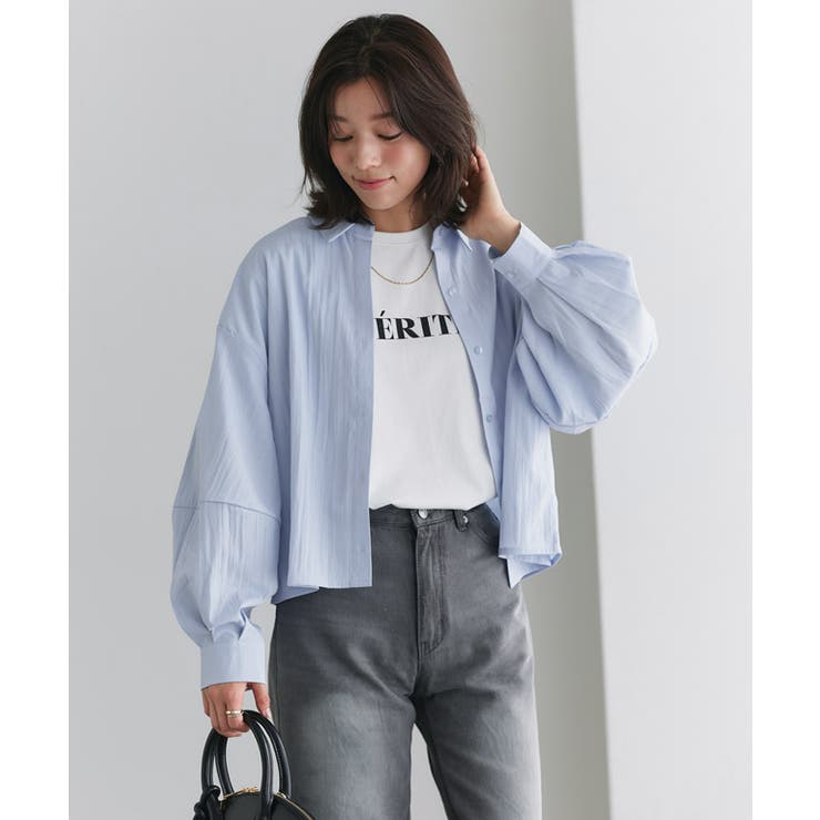 【UVケア】ランタンボリュームショートシャツ シャツ 構築袖 | Pierrot | 詳細画像22 