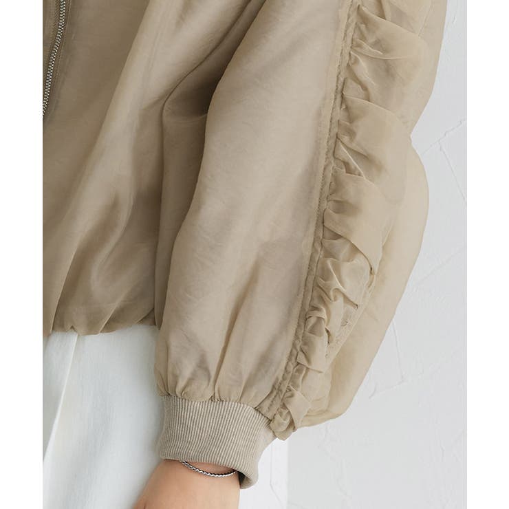 袖シャーリングシアーブルゾン ブルゾン オーガンジー素材 | Pierrot | 詳細画像5 