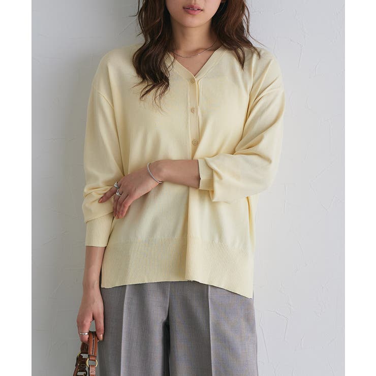 クリームイエロー | UVカット 接触冷感シアーカーディガン カーディガン | Pierrot