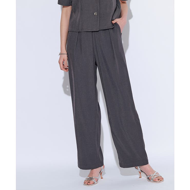 チャコール | [ECLAM] タックストレートパンツ パンツ | Pierrot