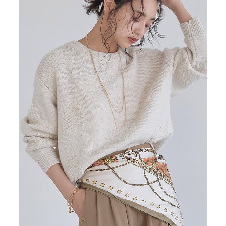 [ECLAM] ハートデザインジャカードニット ニット | Pierrot | 詳細画像13 