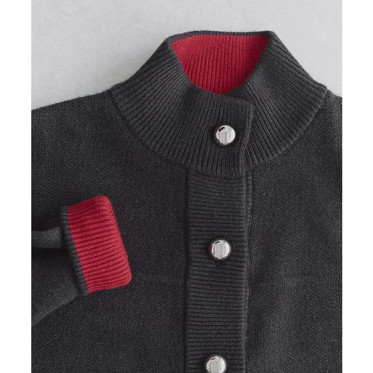 [ECLAM] ボタンデザイン配色ニットカーデ カーディガン | Pierrot | 詳細画像10 