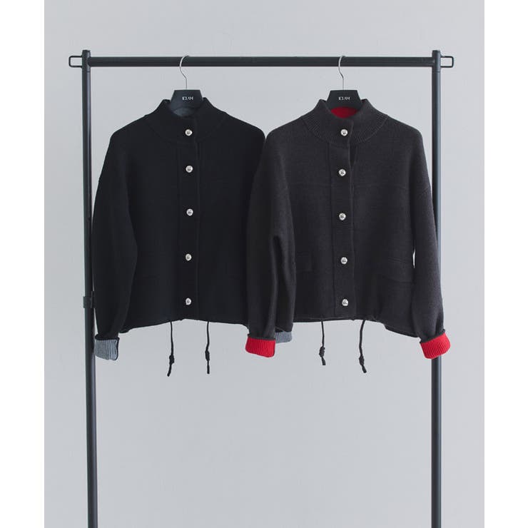 [ECLAM] ボタンデザイン配色ニットカーデ カーディガン | Pierrot | 詳細画像6 