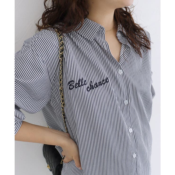 刺繍ストライプシャツ シャツ ストライプ | Pierrot | 詳細画像22 