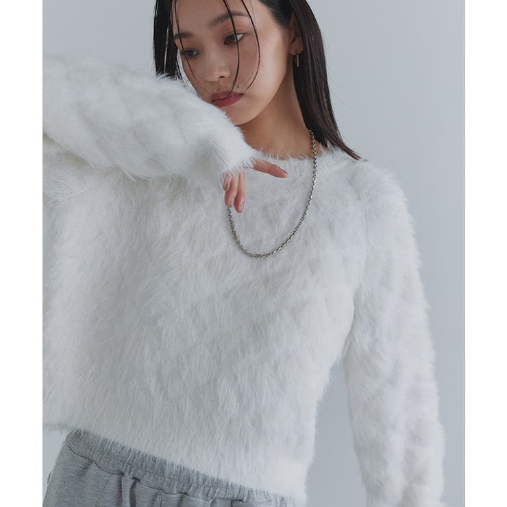 [ECLAM] フェザークロップドニット ニット | Pierrot | 詳細画像12 