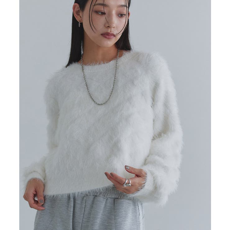 [ECLAM] フェザークロップドニット ニット | Pierrot | 詳細画像13 