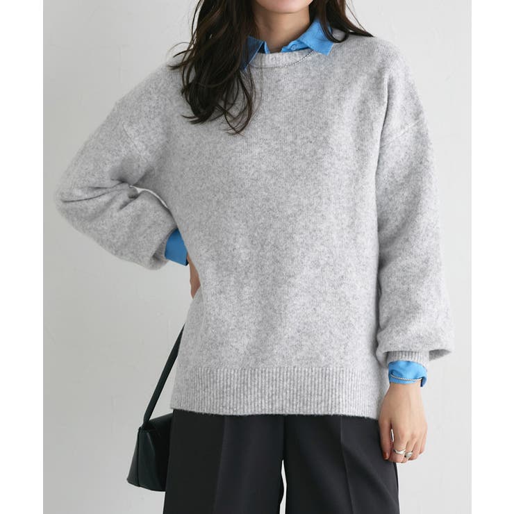 杢グレー | ウールMIXオーバーサイズニット ニット オーバーサイズ | Pierrot