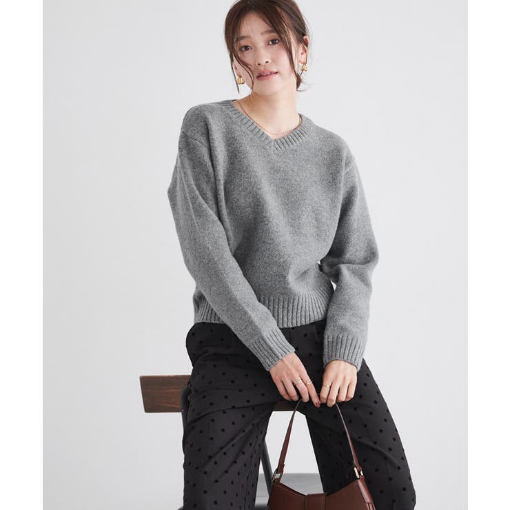 ネックが選べる無地ラメクロップド丈ニット ニット ラメ | Pierrot | 詳細画像25 